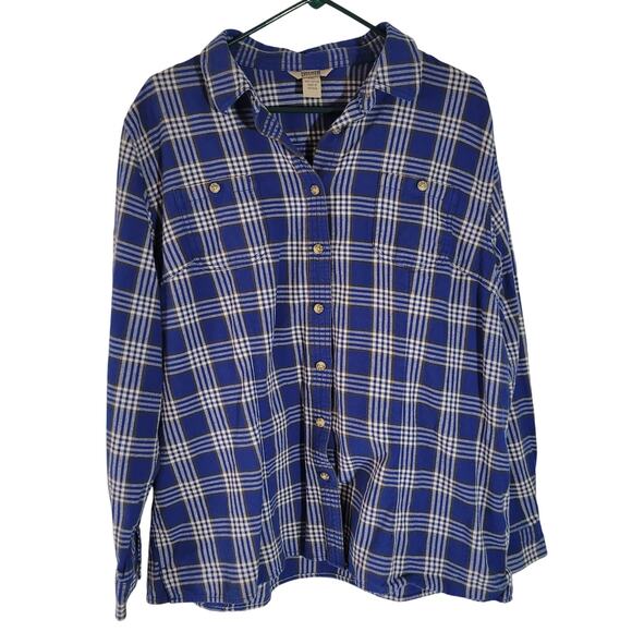 Duluth Trading Co Size 2xl	Men's Free Swingin' Flannel Relaxed Fit Shirt Plaid - Picture 1 of 8